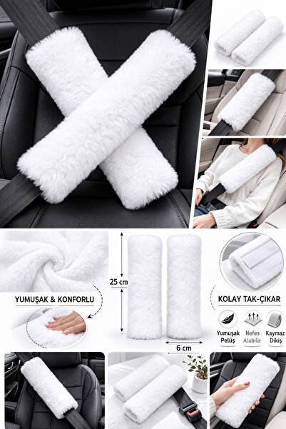 lawrenceshop 2 adet peluş emniyet kemeri kılıfı - emniyet kemeri aksesuarı - ...