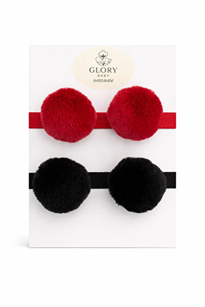 GLORY BABY Kız Çocuk Bebek Ponponlu Bandana 2'li Set