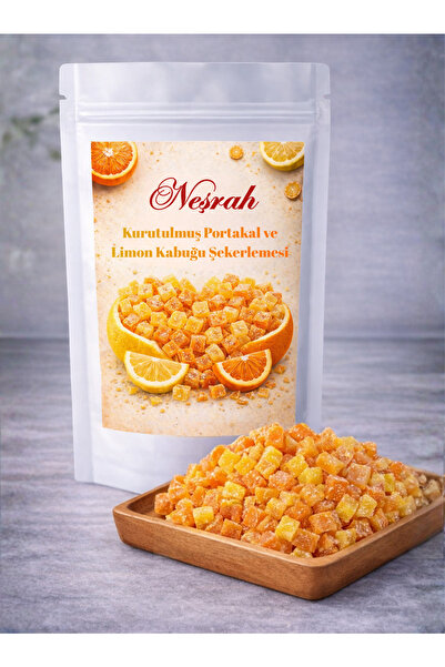 NEŞRAH 250 جرام من حلوى قشر البرتقال والليمون المجففة