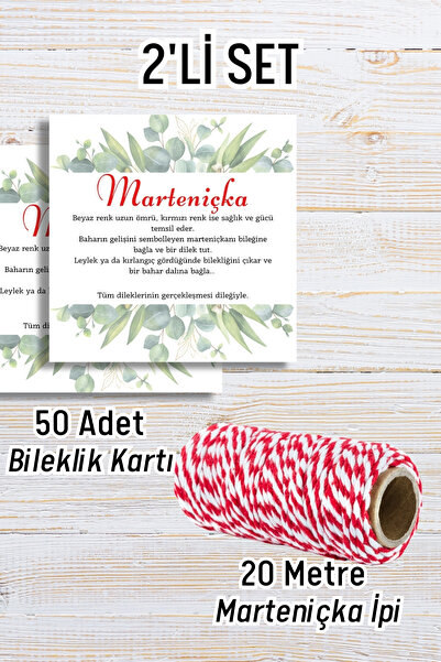 Metranya 50 Pieces of Marteniçka Bracelet Cards and 20 Meters of Bracelet Str...
