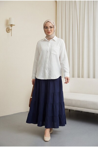 HİJABAYA Πουκάμισο μουσελίνας με ένα τσέπη και κουμπιά