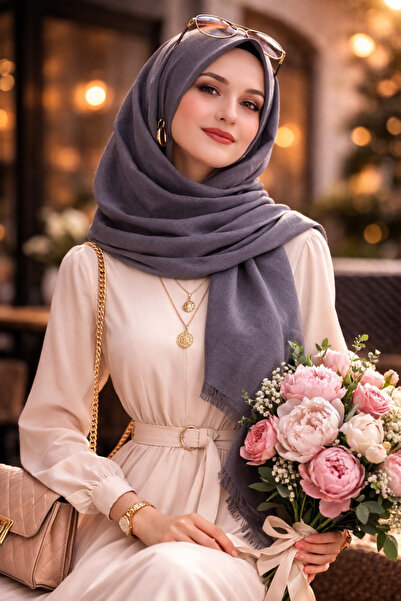 Nazellaa Aya Series Plain Aya Thin Cotton Smoke Gray