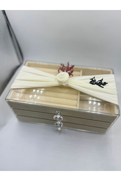 GIFT منظم مجوهرات 3 درج منسق بعبارة عيدكم مبارك بيج ( 1 حبة )