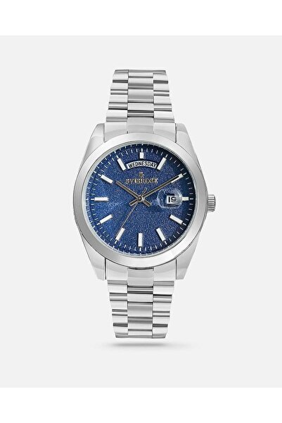 svisrose Men's steel watch in navy silver