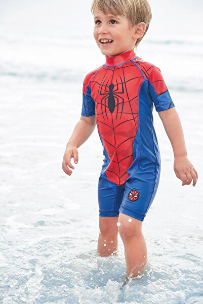 Next Baby Sun-Protective Upf50 One-Piece Red Spiderman Patterned Swimsuit Aly...