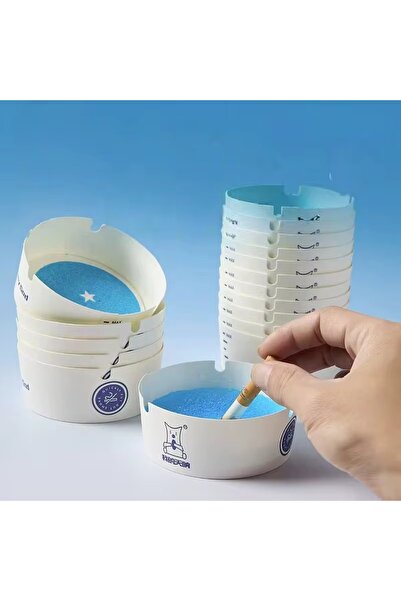 BLUE SİDE 25 Pieces Portable Odorless Ashtray Practical Gel Ashtray Odorless ...