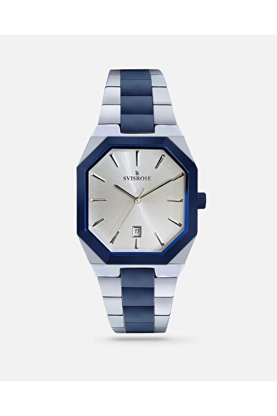 svisrose Svisrose Men's Watch, Blue and Silver