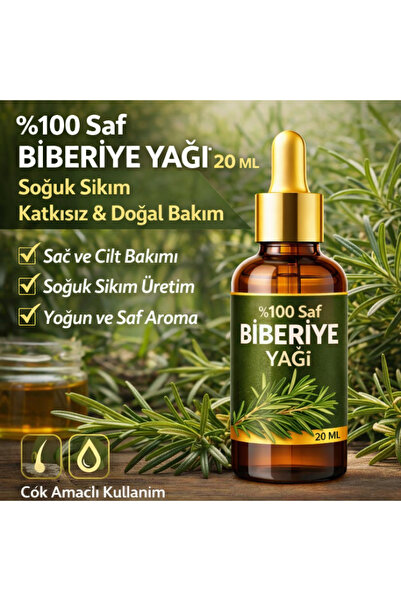 BİORGANİX Life %100 Saf Biberiye Yağı 20 ML – Soğuk Sıkım, Doğal & Katkısız
