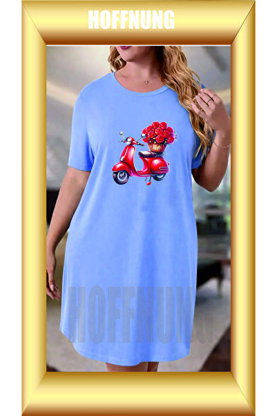 HOFFNUNG Unisex Short Sleeve Round Neck Motorcycle Flowers Printed Solid Colo...