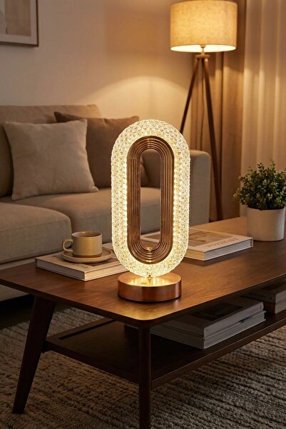 Buffer ® Oval Şeklinde Kristal LED Masa Lambası – Dokunmatik, 3 Renk Işık Mod...