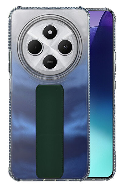 Generic Redmi 14c - Shock Proof Silicone Back Cover With Hand Grip Holder & K...