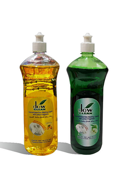 Dowclean سائل غسيل الأطباق داو كلين، برائحة الليمون والتفاح، 2 × 1 لتر