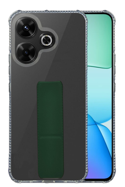 Generic Redmi 13 4G - Shock Proof Silicone Back Cover With Hand Grip Holder &...