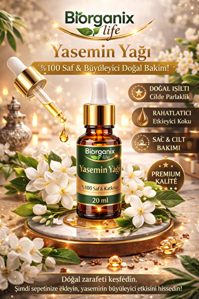 BİORGANİX Life Yasemin Yağı 20 ml – %100 Saf & Büyüleyici Doğal Bakım!