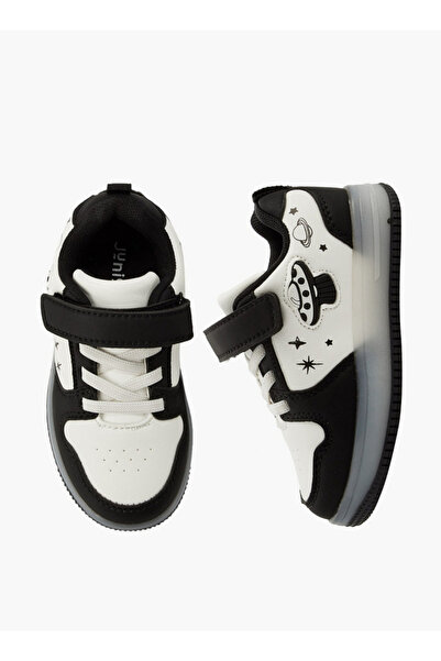 Juniors Boys Hook & Loop Light-Up Ankle Sneakers
