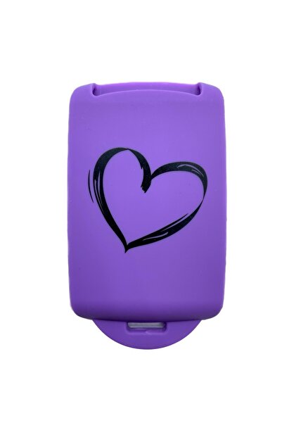 AUTOTOB Keyless key case, heart pattern, Renault/Dacia, purple