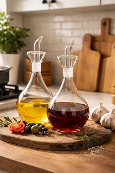 Porsima 411 2-Pack Borosilicate Glass Oil Pot Oil Dispenser Vinegar Dispenser...