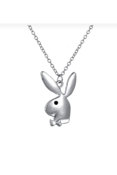 Yuchicly Unisex Necklace with Rabbit Silhouette – Figure Model with Metal Chain