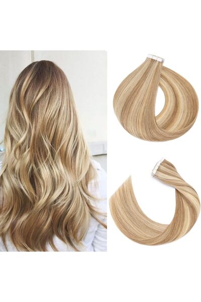 Estelle 24 Inch Nature Hair Extension Tape in,Remy Seamless Skin Weft Straigh...