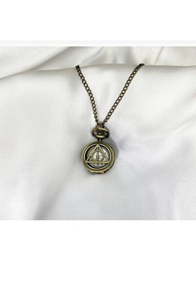 Yuchicly Harry Potter Saatli Deathly Hallows Fantastik Üçgen Sembol Saatli Çi...