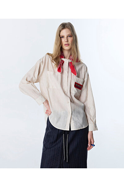 Twist FULARLI OVERSIZE GÖMLEK