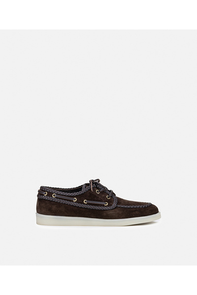 İpekyol Örgü şeritli süet deri tekne ayakkabısı