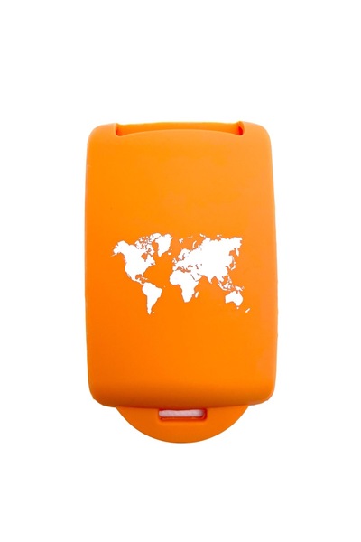 AUTOTOB Husa cheie keyless, model harta, Renault/Dacia, portocaliu