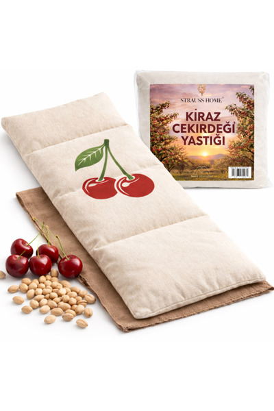 Strauss Home Kiraz Çekirdeği Yastığı 20x50 cm – Mikrodalga Yastığı – Ağrılara...