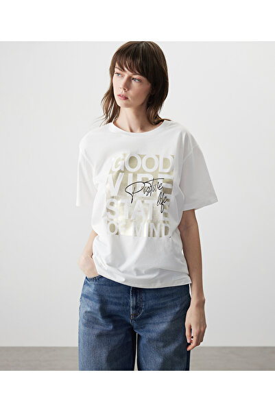 MISS IPEKYOL Varak baskılı tişört