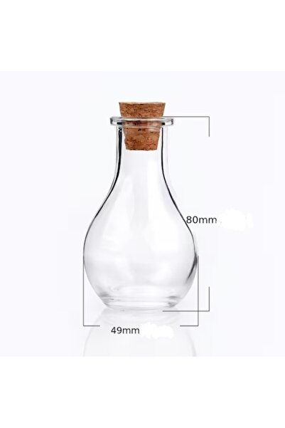 OEM Set of 12 Decorative Glass Bottles with Cork Stopper