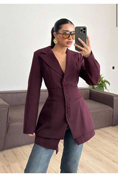 asyadabutik Women's Premium Quality Special Design Piecework Blazer Jacket