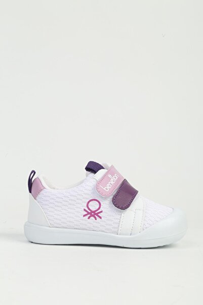 Benetton Pantofi sport pentru copii alb liliac BN-1540