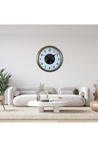 Leyaton Vintage 60 cm Modern Wall Clock with Wheel Design Lwlhm-Ytrs345
