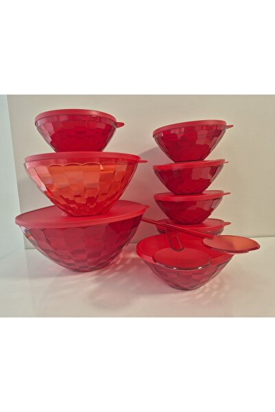 Tupperware Red Diamond Set of 9 Pieces