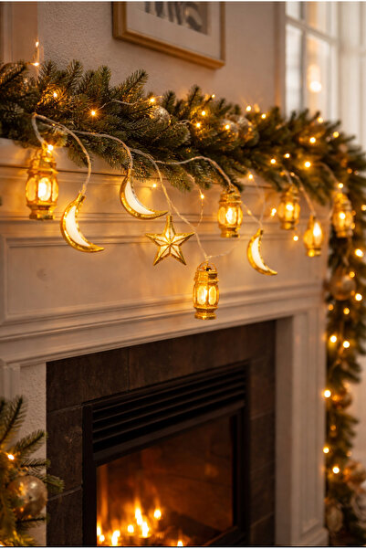 babysch Ramazan led fener ay yıldız karışık sarı renk