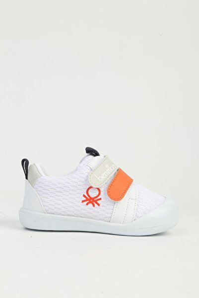 Benetton Pantofi sport pentru copii alb portocaliu BN-1540