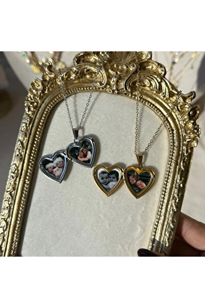 Vintagezegeni Düz Kapaklı Fotoğraflı Kolye ( 1.8 cm)