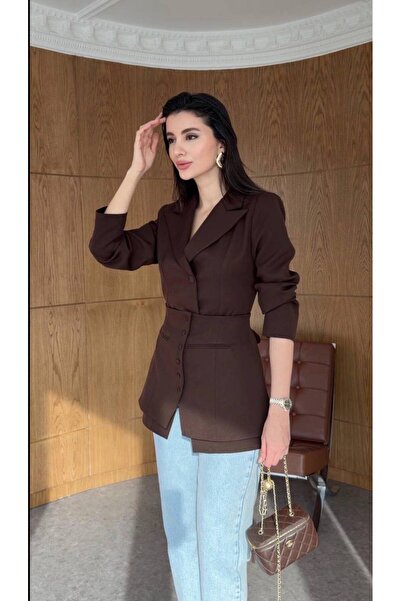 asyadabutik Women's Premium Quality Special Design Piecework Blazer Jacket