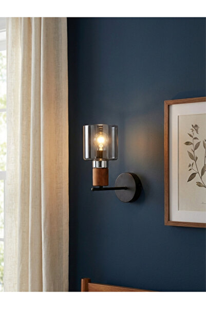 Alldesco Modern Glass Wall Sconce Elyra – Decorative Lighting with Gold & Woo...