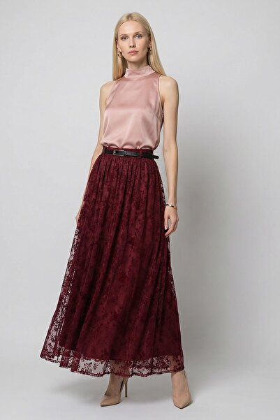 Rays 8471A تنورة بنمط كيرمل فلوك باللون البرقوق