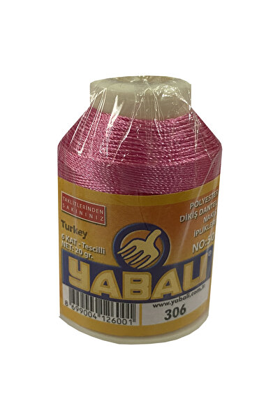 Yabalı Polyester Dikiş Dantel Nakış İpi 306 Pembe 20 Gram 6 Kat No: 50