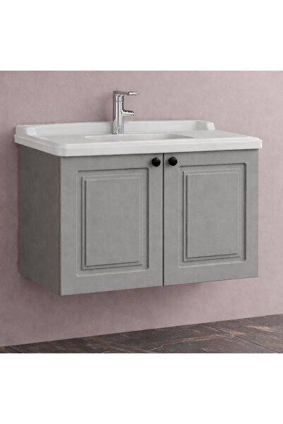 Gold Ban-yom RİSUS 80 ALT GRİ MDF Banyo Mobilyası Seti