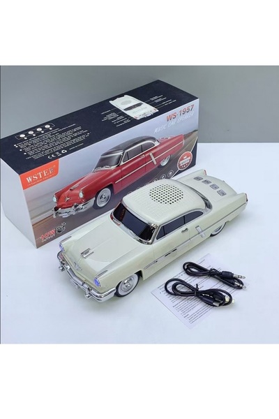 Tastech NOSTALJİK ARABA ŞEKLİNDE BLUETOOTH HOPARLÖR SD KART USB FM RADYOLU ŞA...