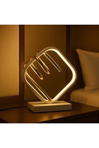 Generic Spiral Glow LED Table Lamp with Golden Spiral Design