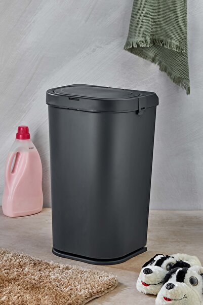 Milenay 45 Litre Otomatik Kapaklı Çamaşır Sepeti Kirli Sepeti Banyo Seti Koku...