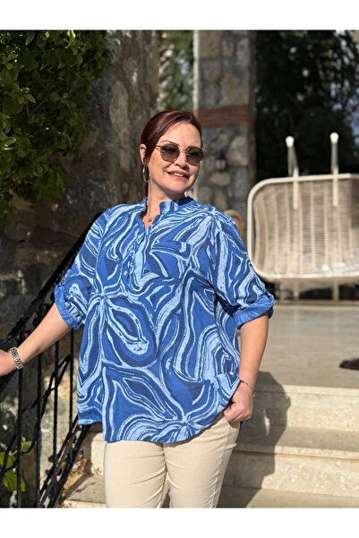 Punta Otantik Yg14020 Italian Three Button Cotton Linen Blouse Saks