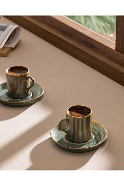 Madame Coco Ligne Nouveau 2-Person 4-Piece Coffee Cup Set - Green - 90 ml