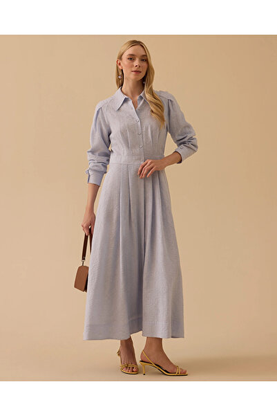 SCL Desenli Pileli Elbise