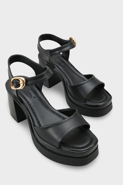 Riccon Women's Heeled Sandals 0012304 Black Skin