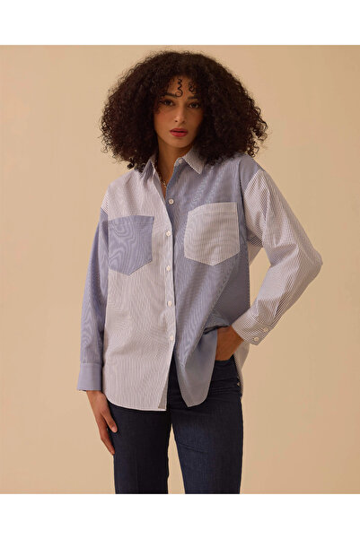 SEÇİL Çizgili Cep Kuplu Gömlek